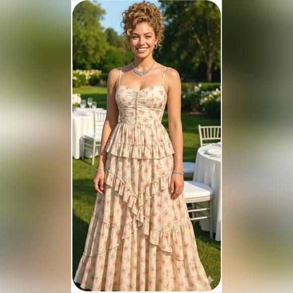 ANTONIO MELANI Dresses & Skirts - Cottage Prairie Rose Floral Formal Ruffle Corset Fairy Events Dress New